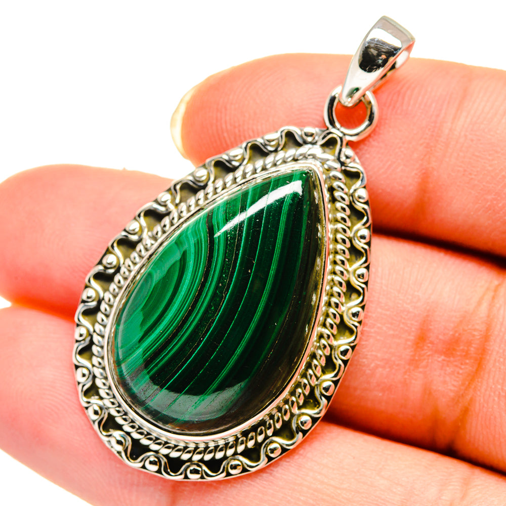 Malachite Pendants handcrafted by Ana Silver Co - PD12170