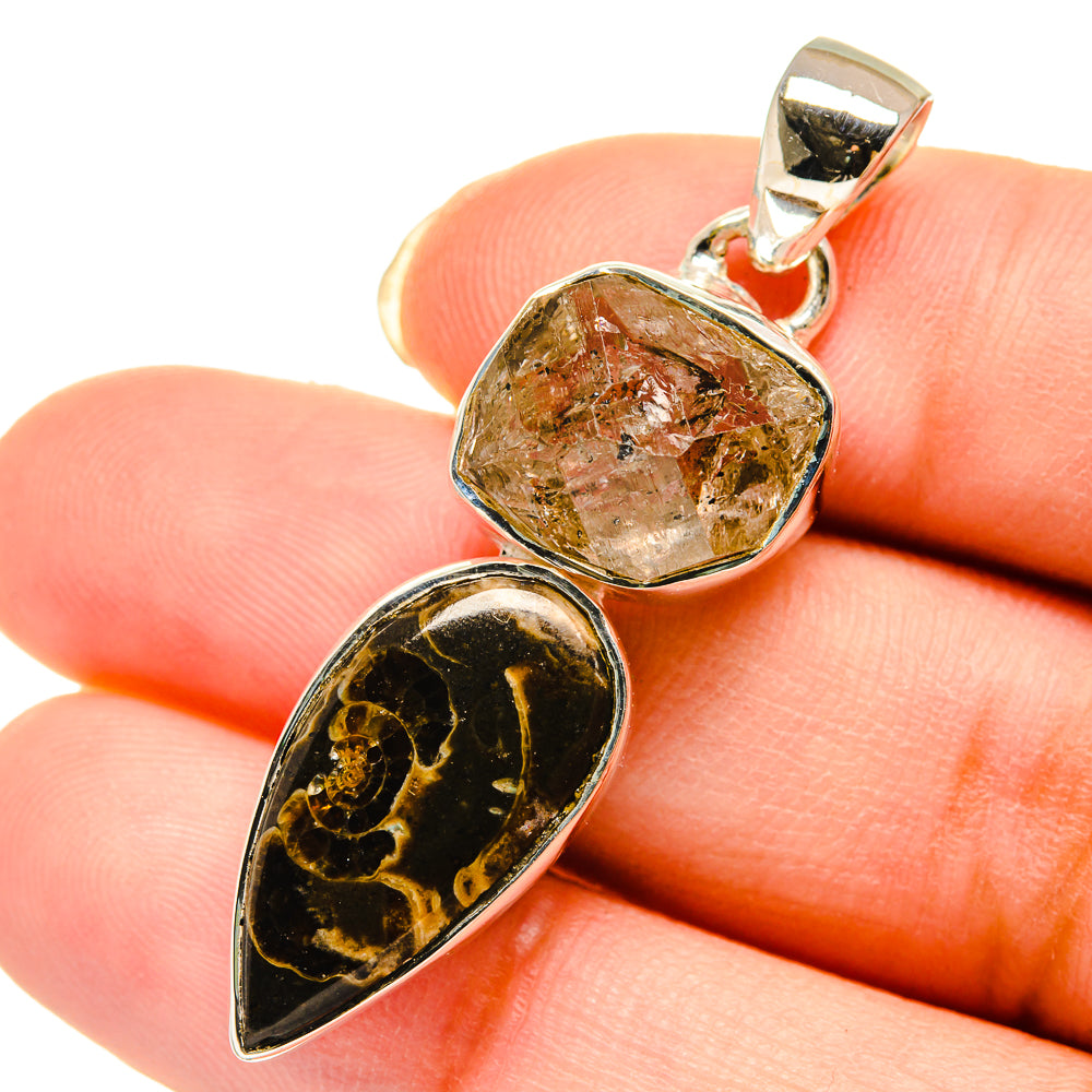 Turritella Agate Pendants handcrafted by Ana Silver Co - PD12190
