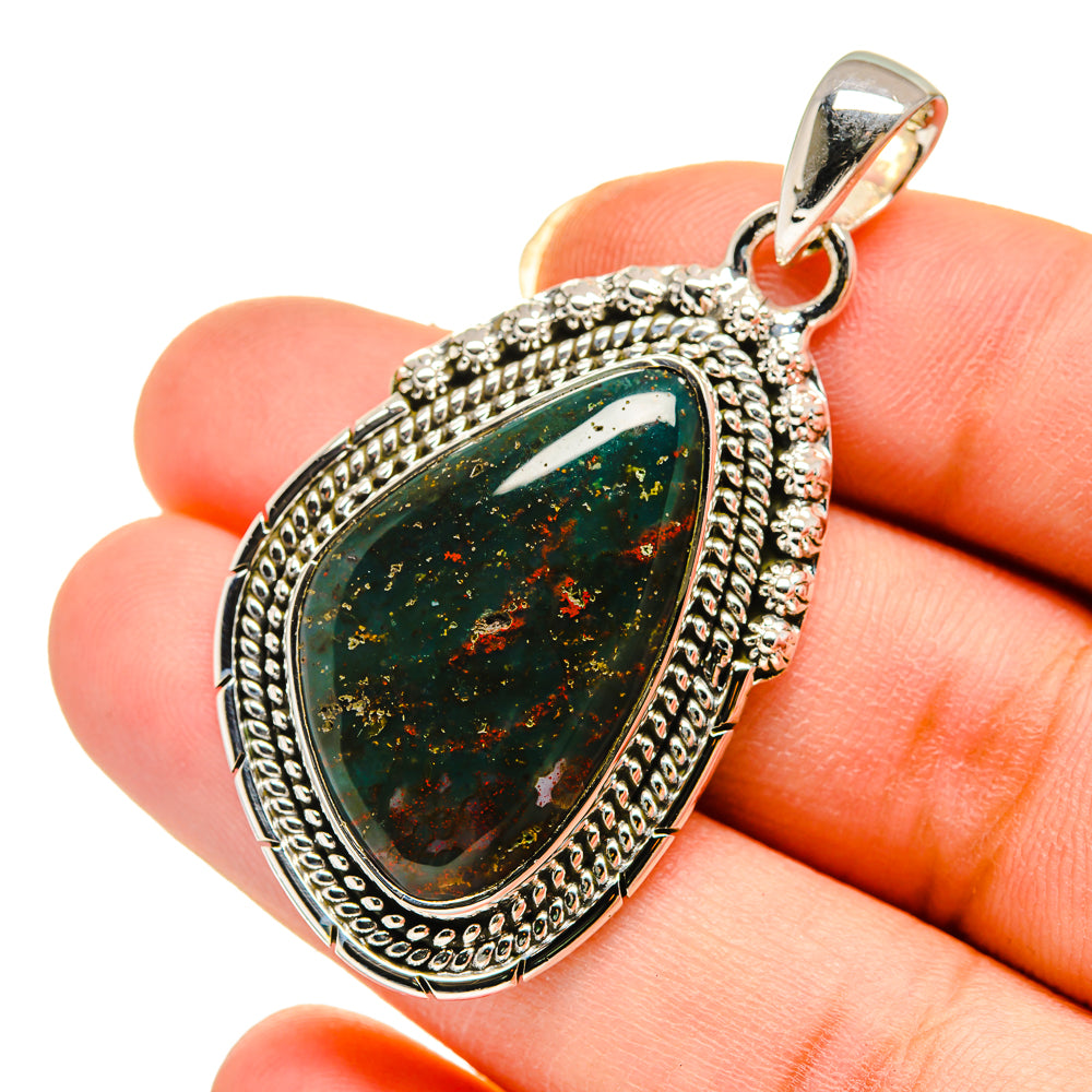 Bloodstone Pendants handcrafted by Ana Silver Co - PD12197