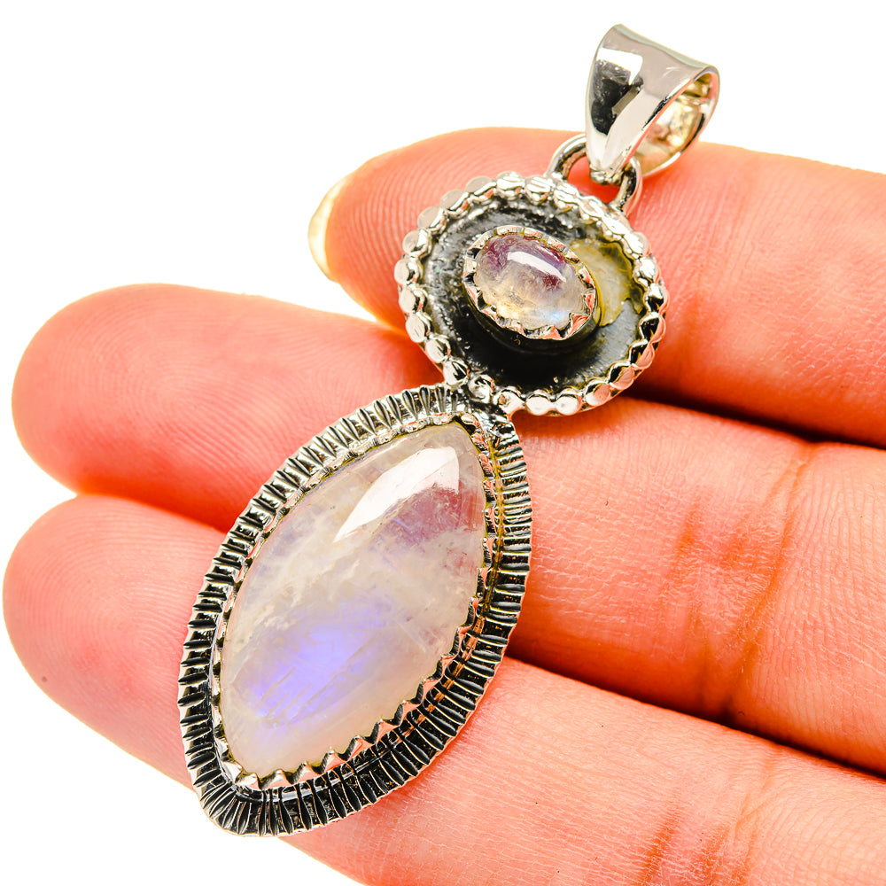 Rainbow Moonstone Pendants handcrafted by Ana Silver Co - PD12201