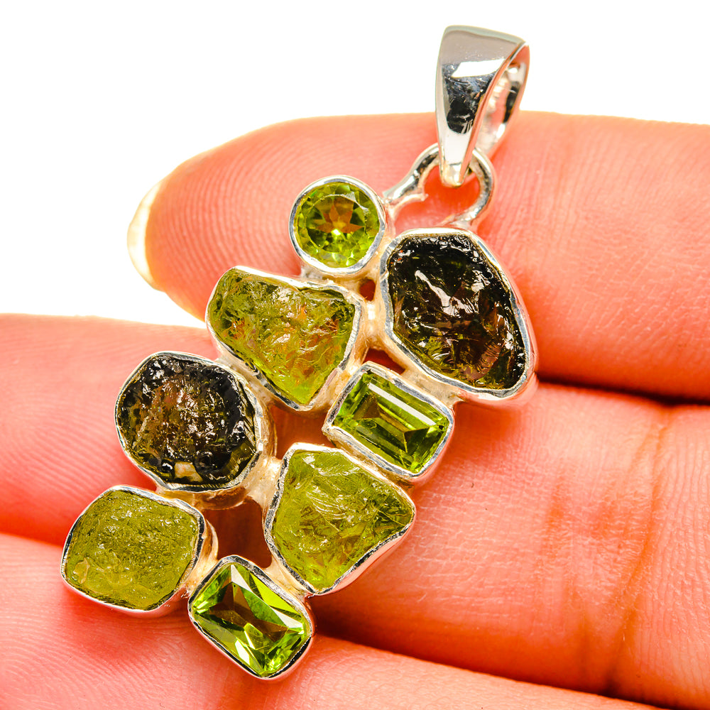 Czech Moldavite Pendants handcrafted by Ana Silver Co - PD12208