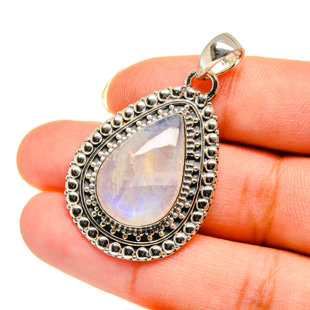 Rainbow Moonstone Pendants handcrafted by Ana Silver Co - PD12225