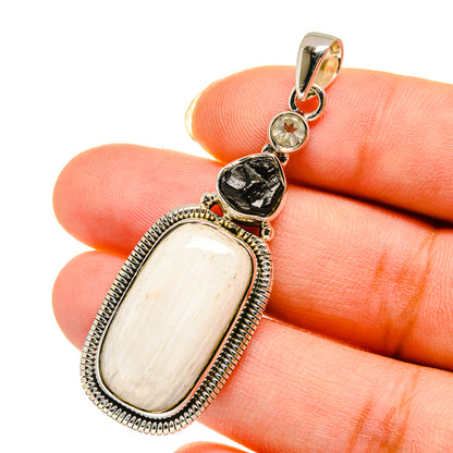 White Scolecite Pendants handcrafted by Ana Silver Co - PD12234