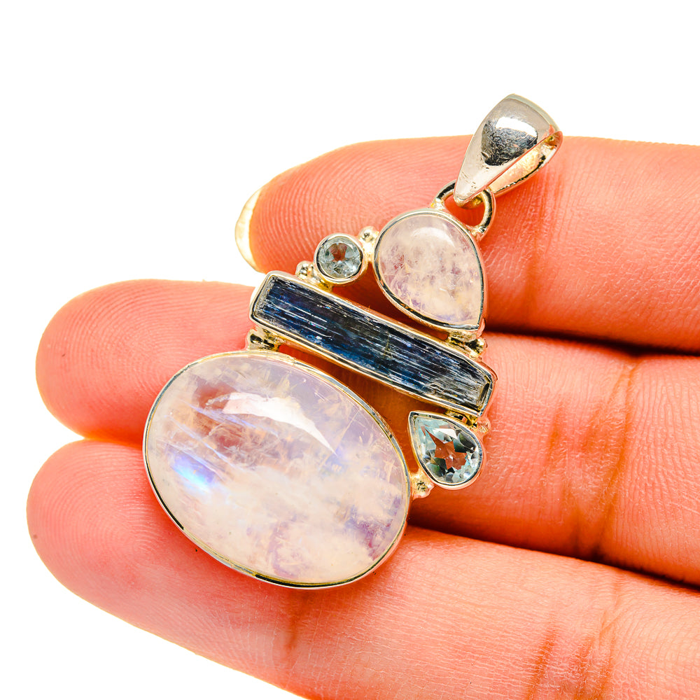 Rainbow Moonstone Pendants handcrafted by Ana Silver Co - PD12248