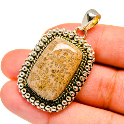 Fossil Coral Pendants handcrafted by Ana Silver Co - PD12254