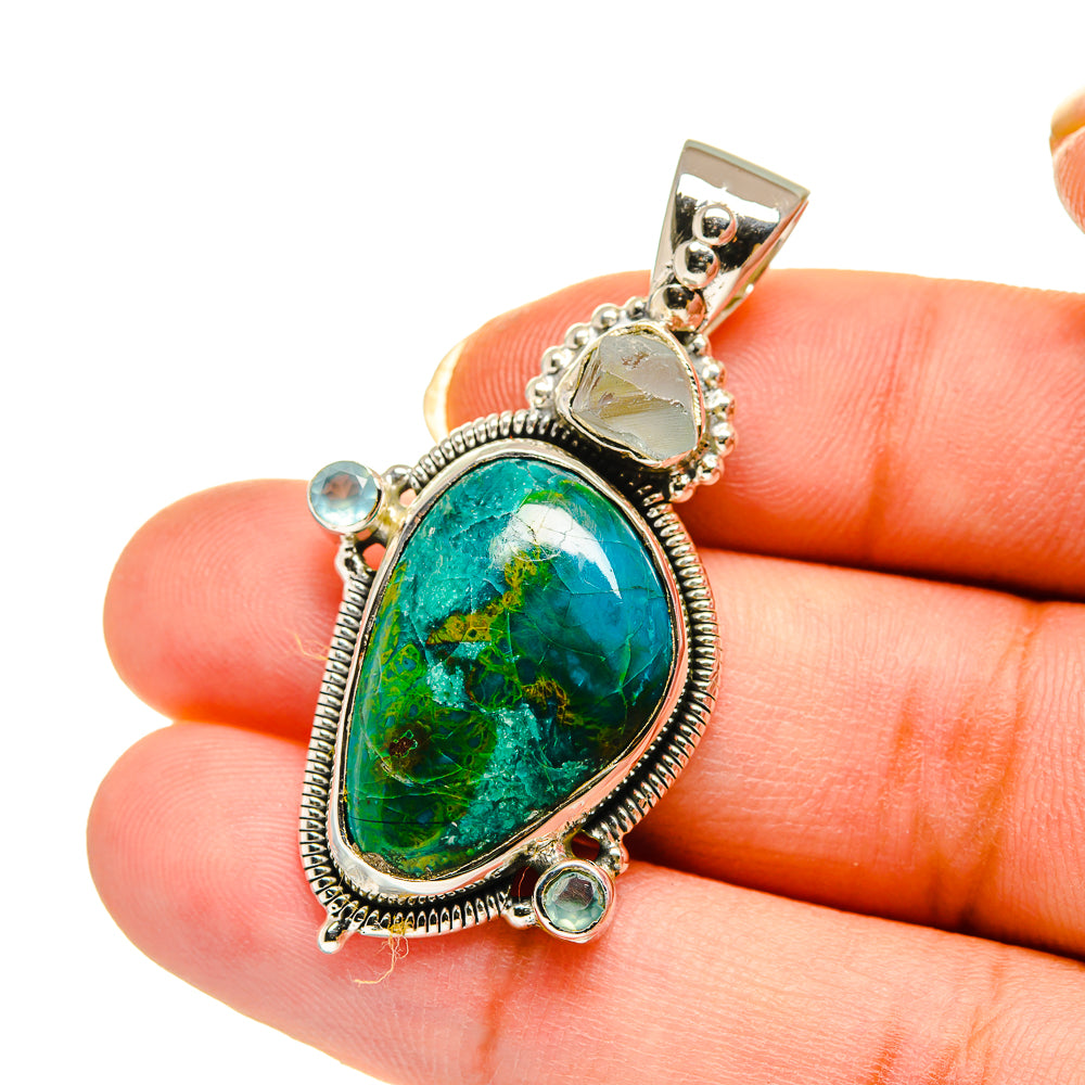 Chrysocolla Pendants handcrafted by Ana Silver Co - PD12262