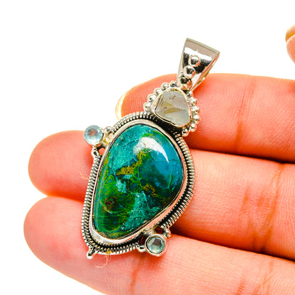 Chrysocolla Pendants handcrafted by Ana Silver Co - PD12262