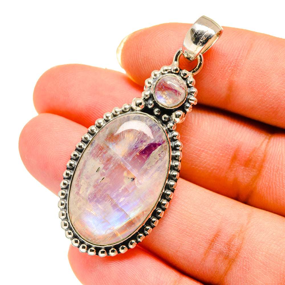 Rainbow Moonstone Pendants handcrafted by Ana Silver Co - PD12265