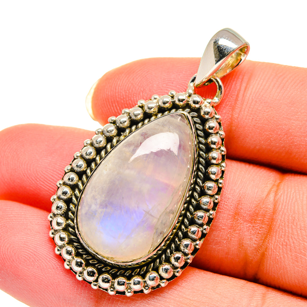 Rainbow Moonstone Pendants handcrafted by Ana Silver Co - PD12267