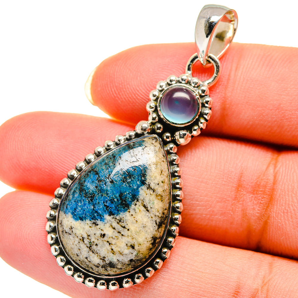 K2 Blue Azurite Pendants handcrafted by Ana Silver Co - PD12269