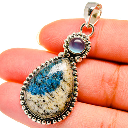 K2 Blue Azurite Pendants handcrafted by Ana Silver Co - PD12269