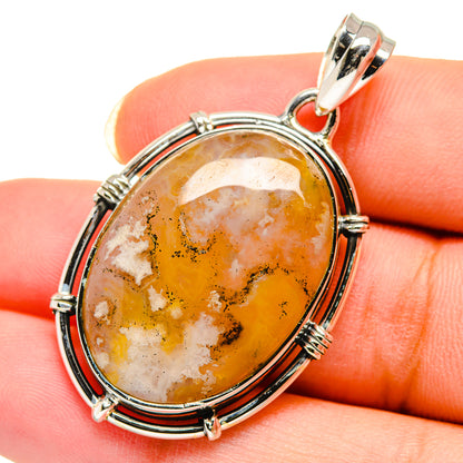 Plume Agate Pendants handcrafted by Ana Silver Co - PD12282