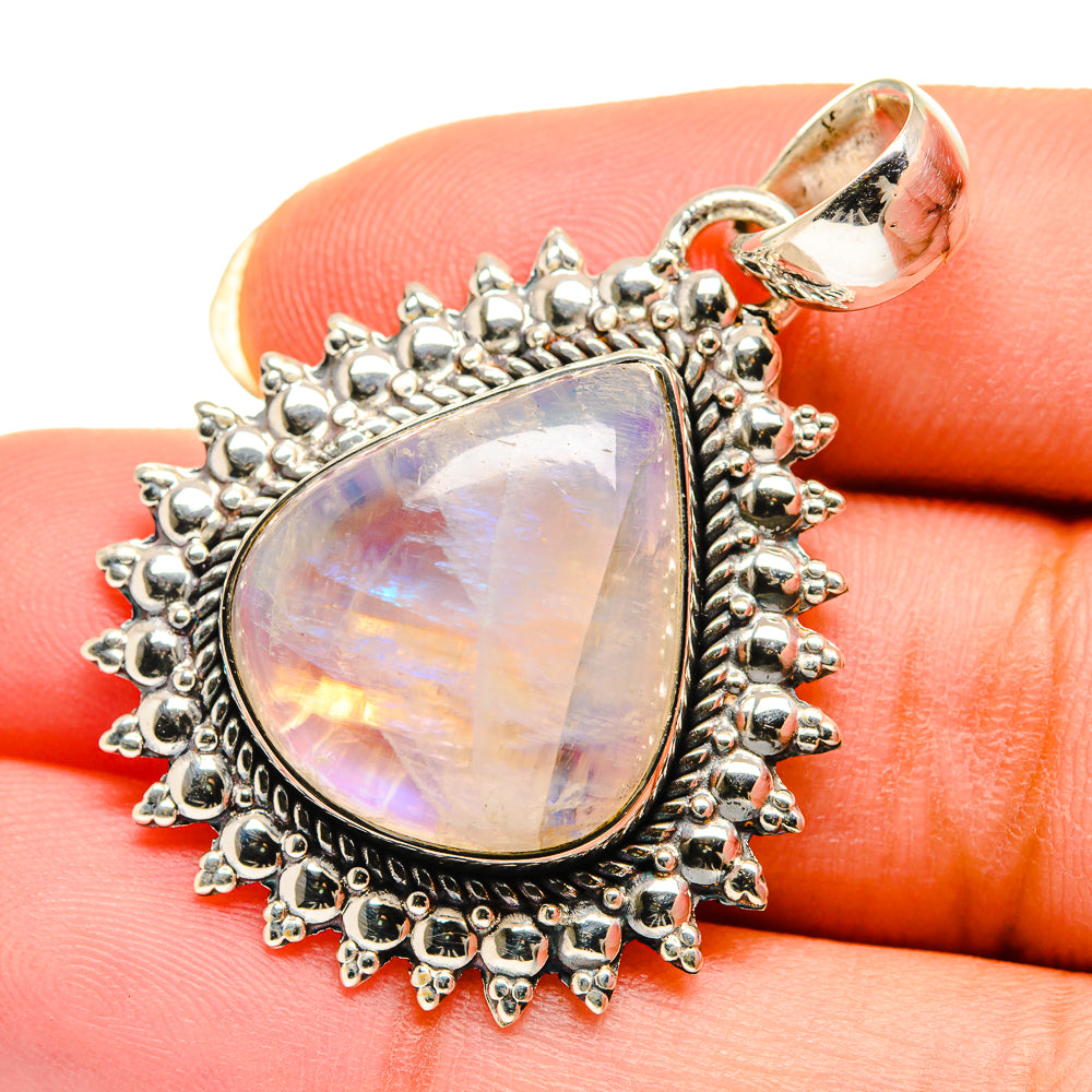 Rainbow Moonstone Pendants handcrafted by Ana Silver Co - PD12284