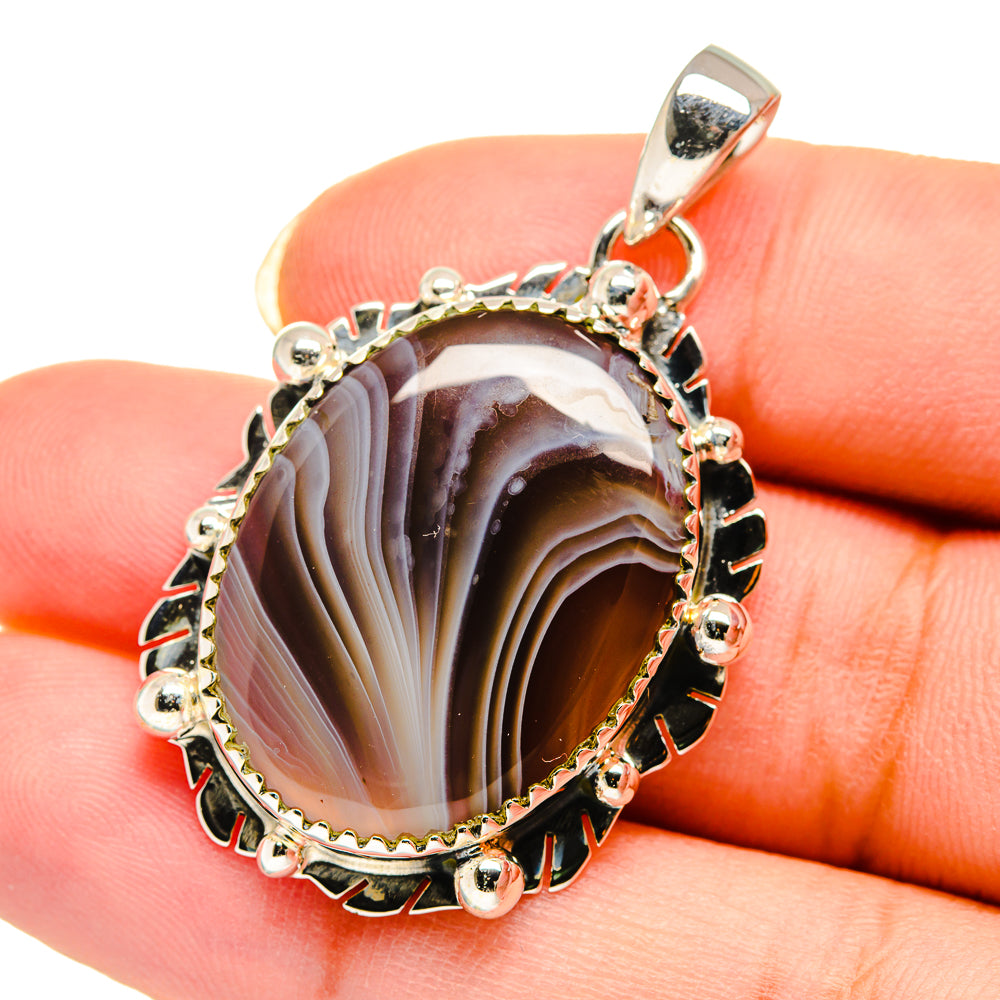 Botswana Agate Pendants handcrafted by Ana Silver Co - PD12286
