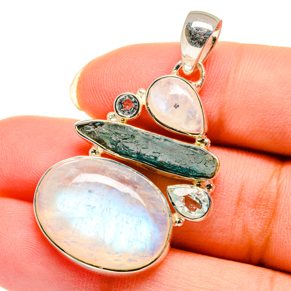 Rainbow Moonstone Pendants handcrafted by Ana Silver Co - PD12289