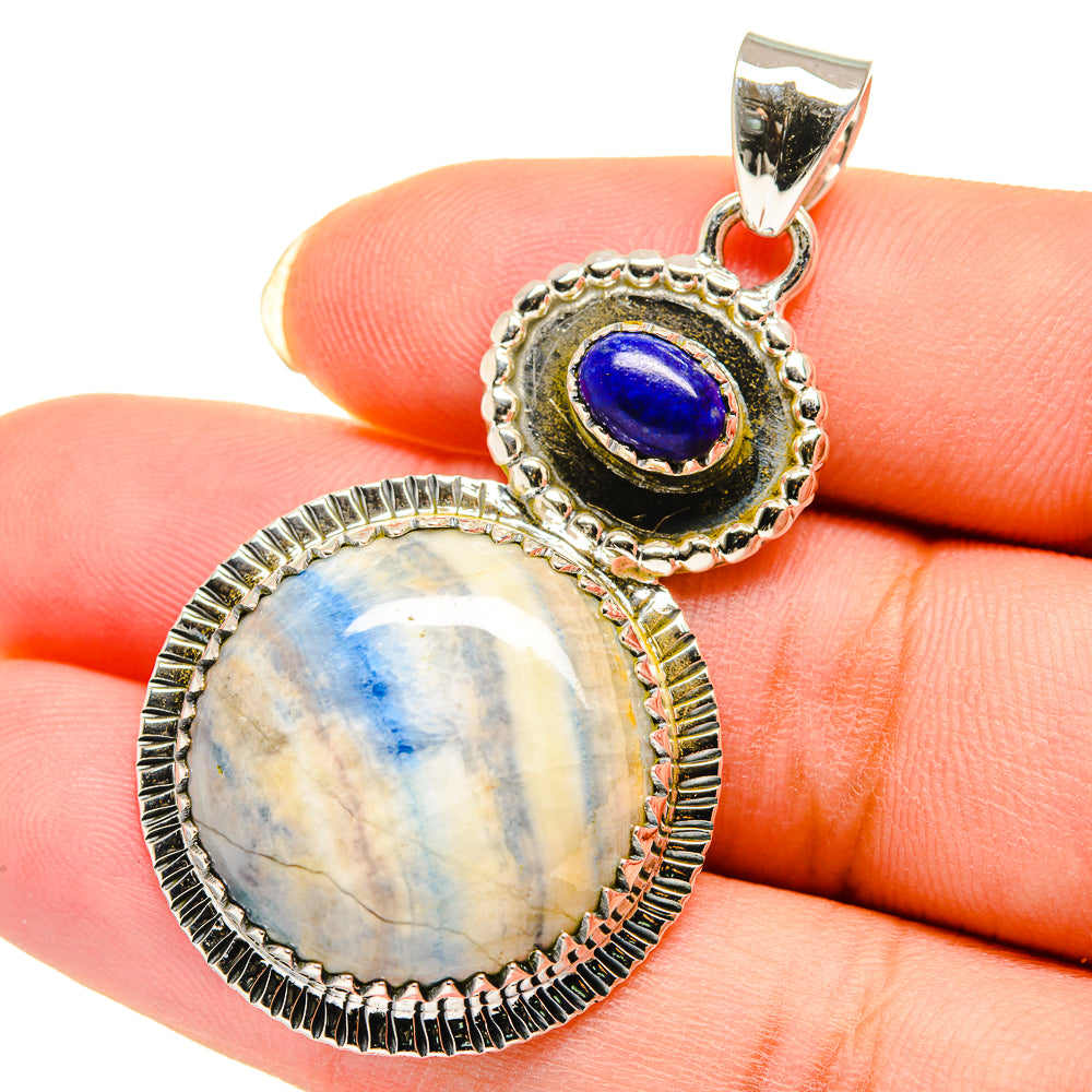 Blue Scheelite Pendants handcrafted by Ana Silver Co - PD12295