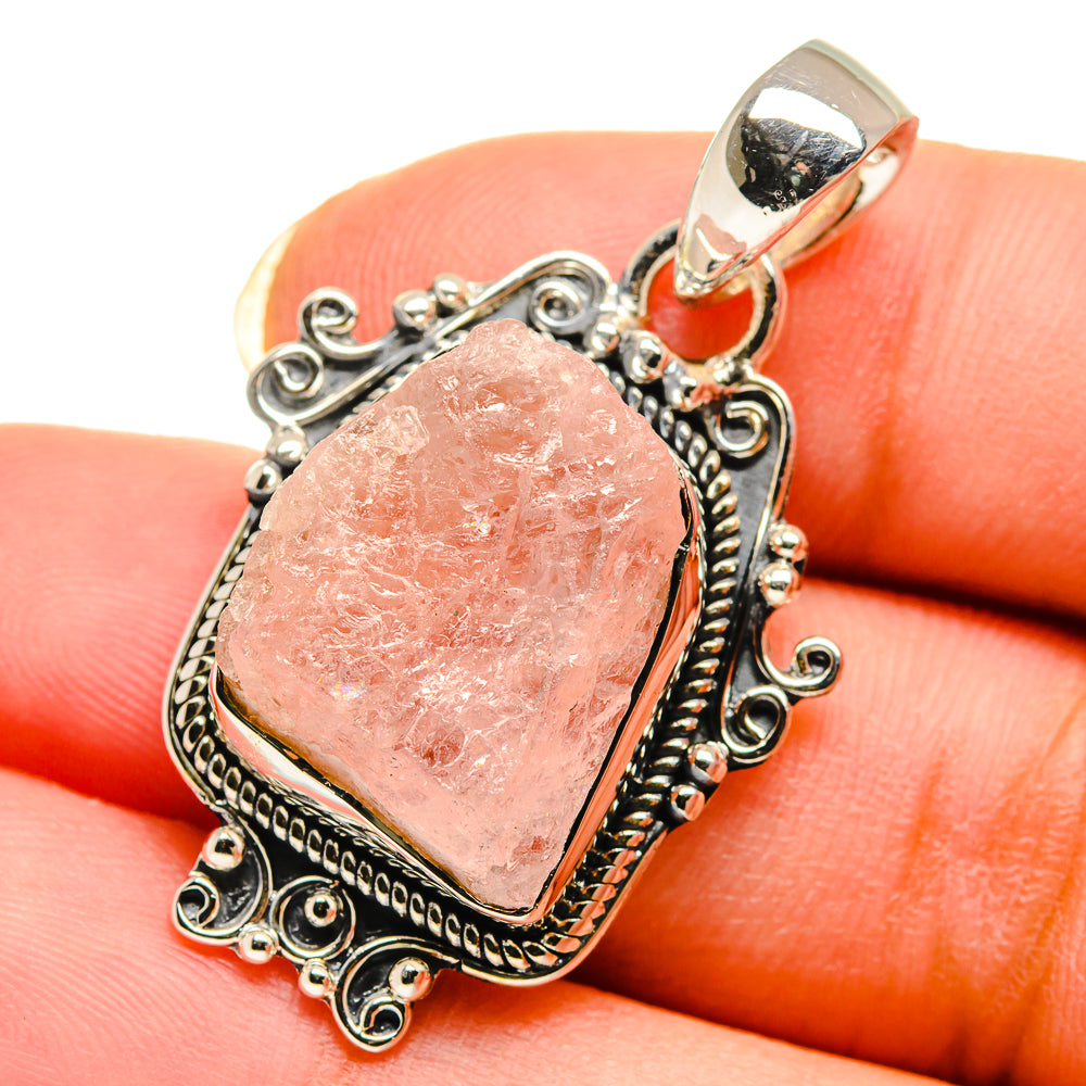 Rose Quartz Pendants handcrafted by Ana Silver Co - PD12318