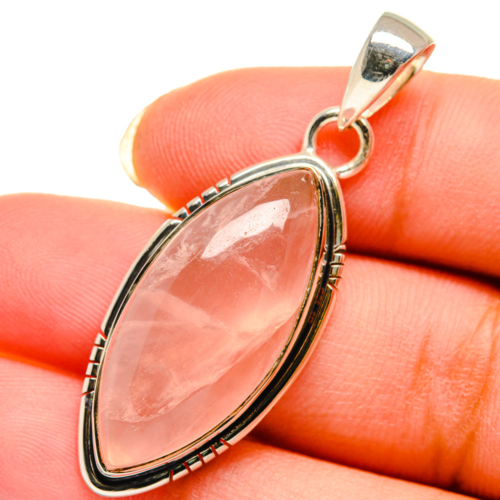 Rose Quartz Pendants handcrafted by Ana Silver Co - PD12319