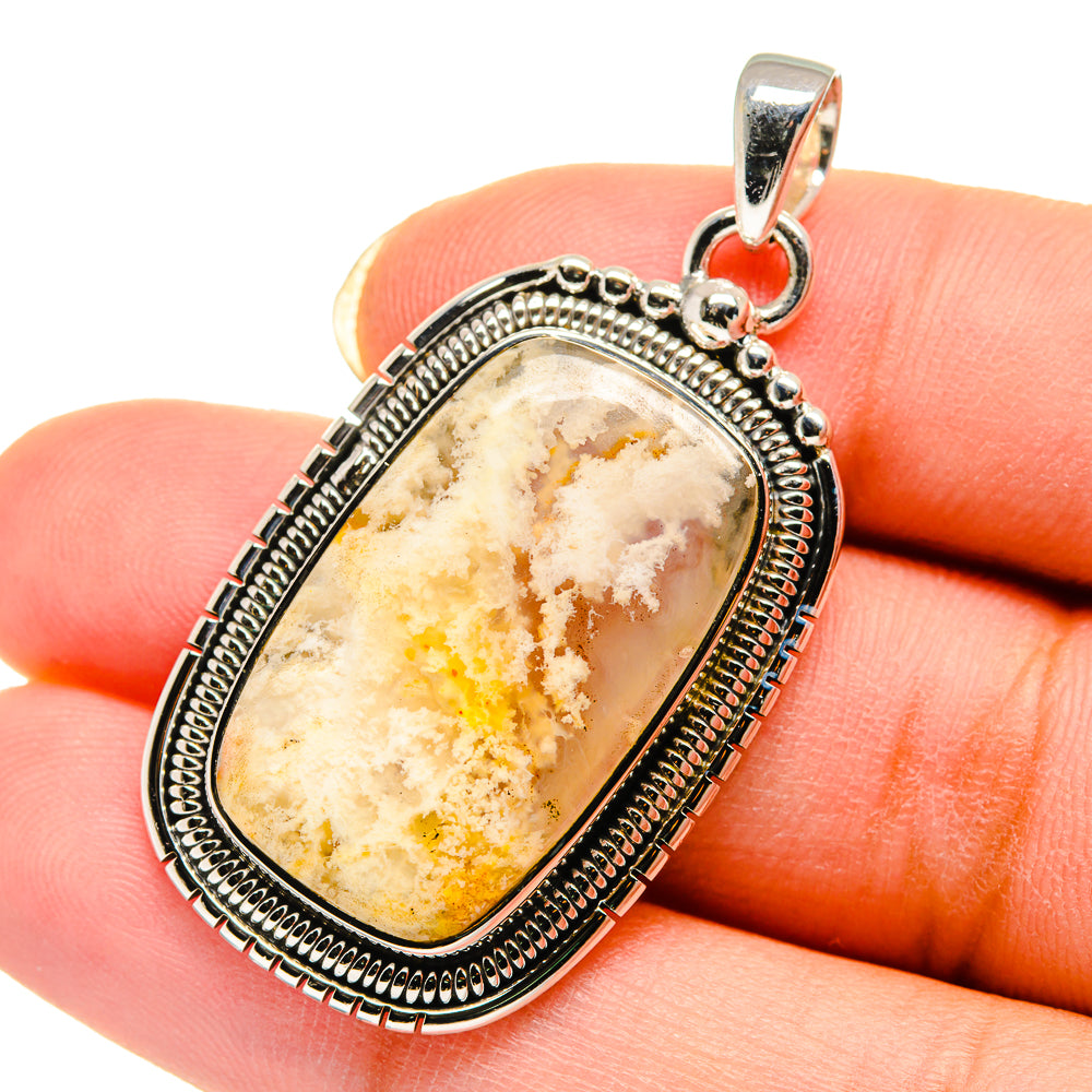 Plume Agate Pendants handcrafted by Ana Silver Co - PD12331