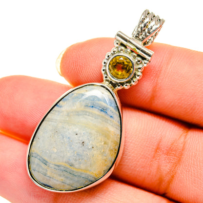 Blue Scheelite Pendants handcrafted by Ana Silver Co - PD12352