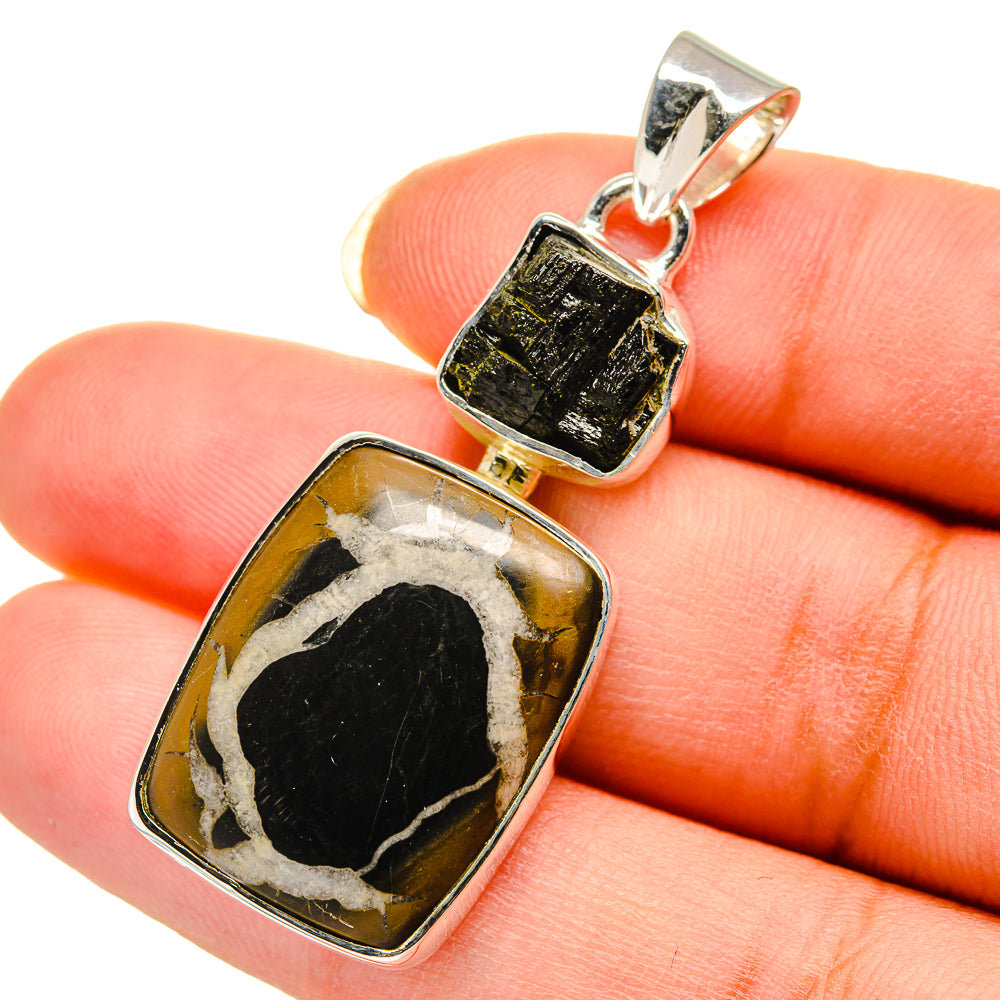 Septarian Geode Pendants handcrafted by Ana Silver Co - PD12355