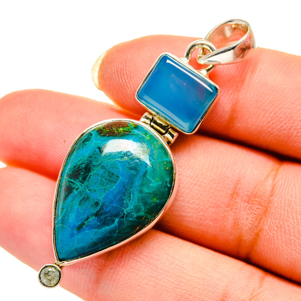 Chrysocolla Pendants handcrafted by Ana Silver Co - PD12383