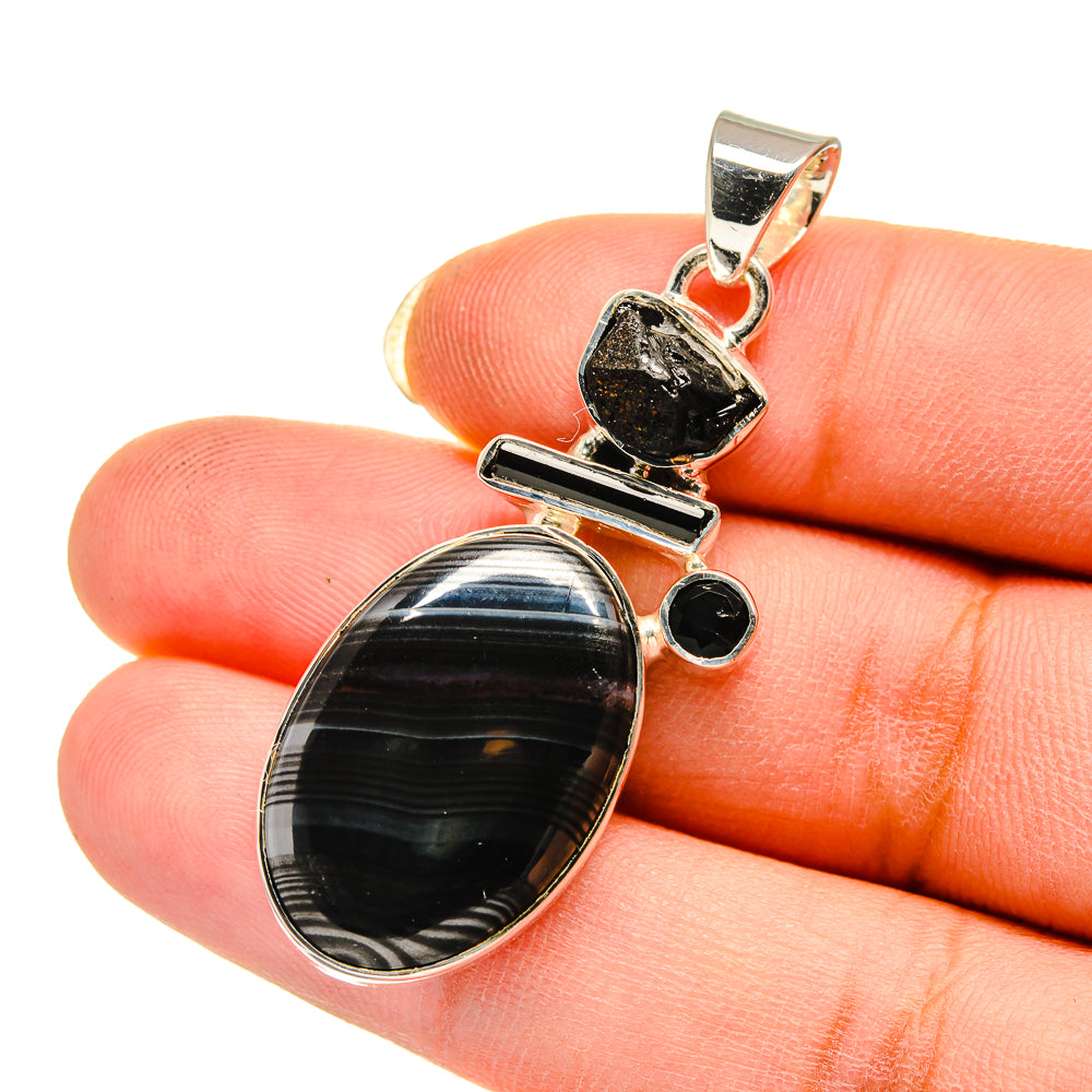 Psilomelane Pendants handcrafted by Ana Silver Co - PD12388