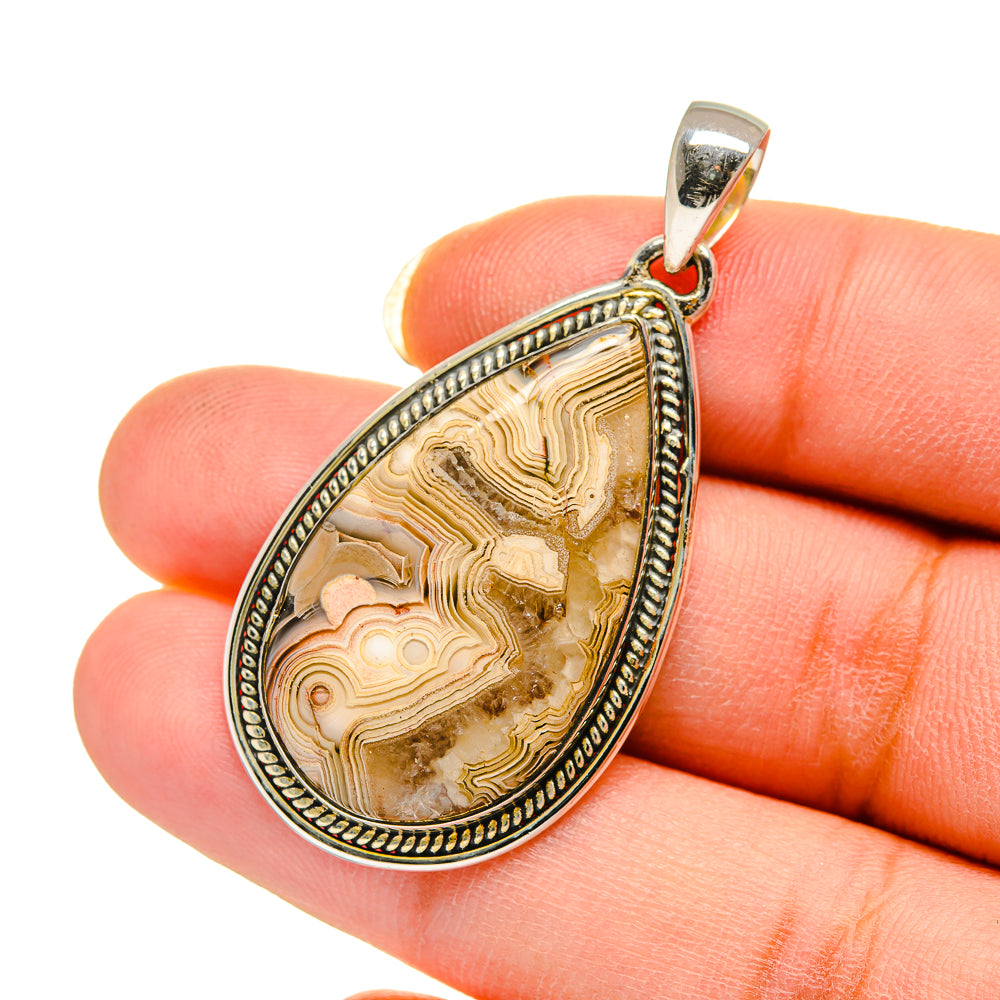 Laguna Lace Agate Pendants handcrafted by Ana Silver Co - PD12399