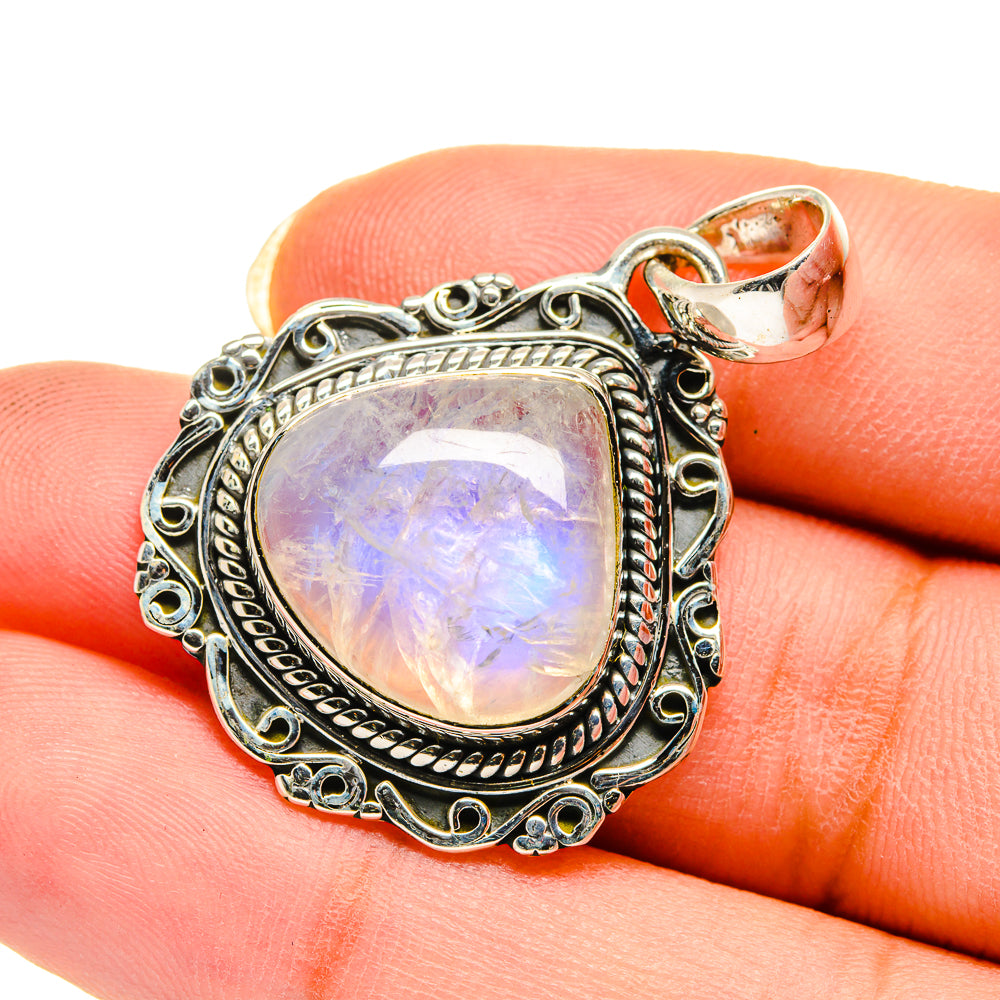 Rainbow Moonstone Pendants handcrafted by Ana Silver Co - PD12408