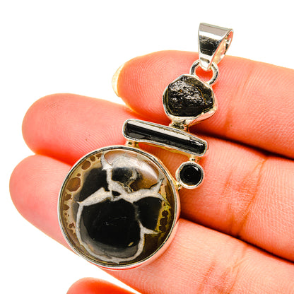 Septarian Geode Pendants handcrafted by Ana Silver Co - PD12413