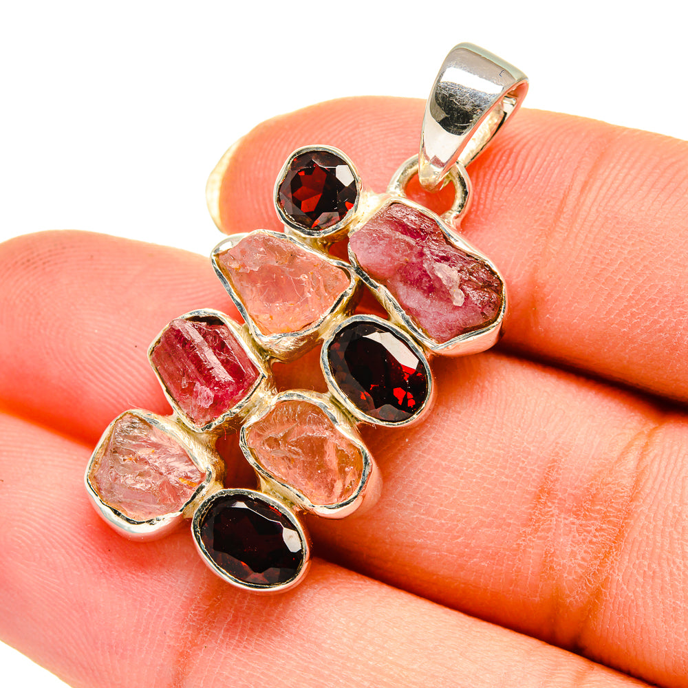 Pink Tourmaline Pendants handcrafted by Ana Silver Co - PD12416