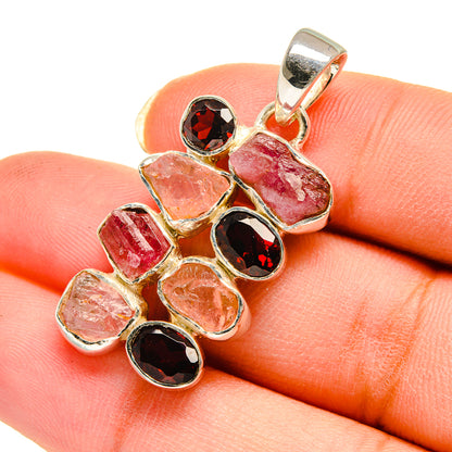 Pink Tourmaline Pendants handcrafted by Ana Silver Co - PD12416