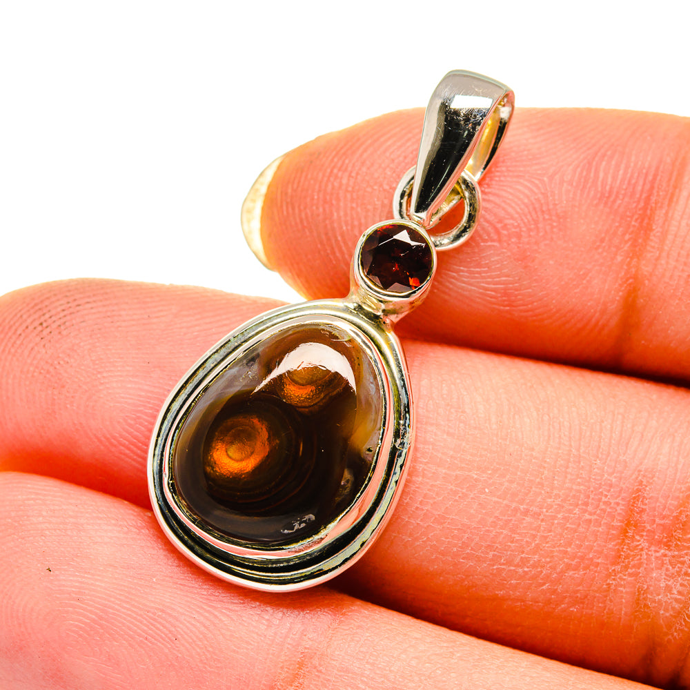 Mexican Fire Agate Pendants handcrafted by Ana Silver Co - PD12422
