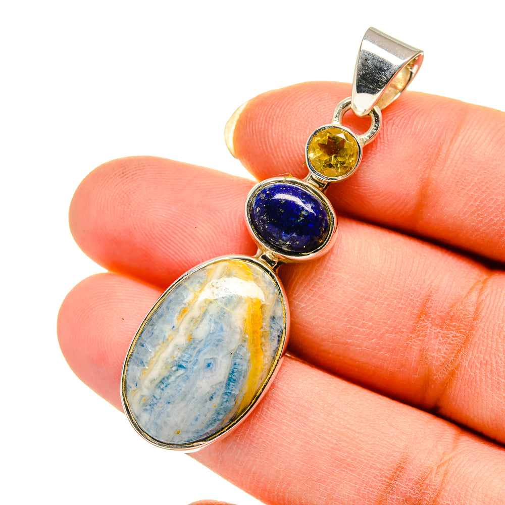 Blue Scheelite Pendants handcrafted by Ana Silver Co - PD12426