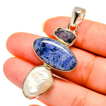Sodalite Pendants handcrafted by Ana Silver Co - PD12433