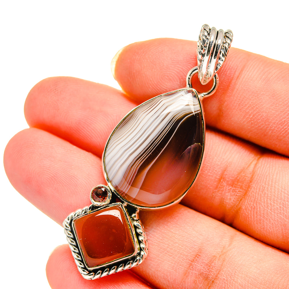 Botswana Agate Pendants handcrafted by Ana Silver Co - PD12442