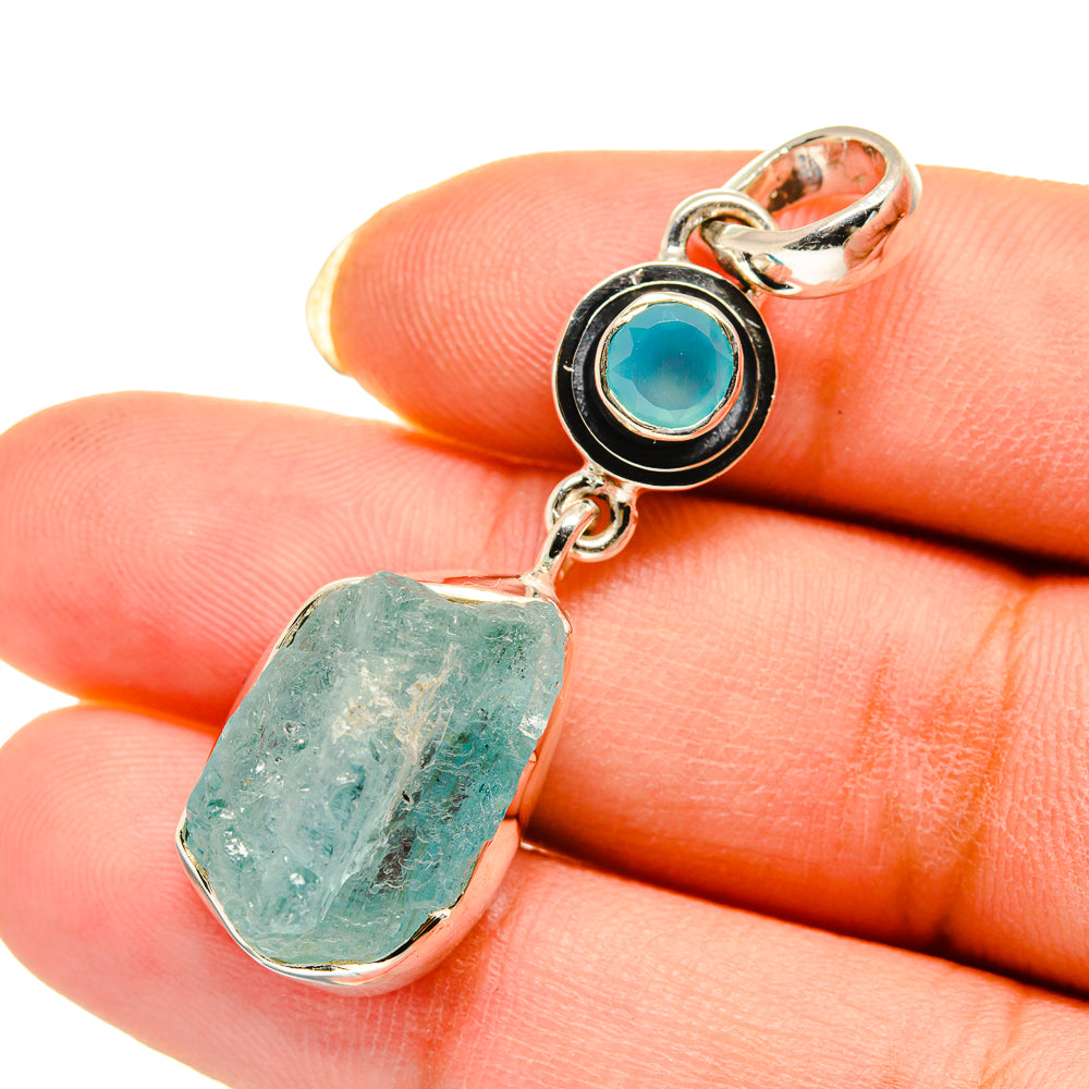 Aquamarine Pendants handcrafted by Ana Silver Co - PD12447