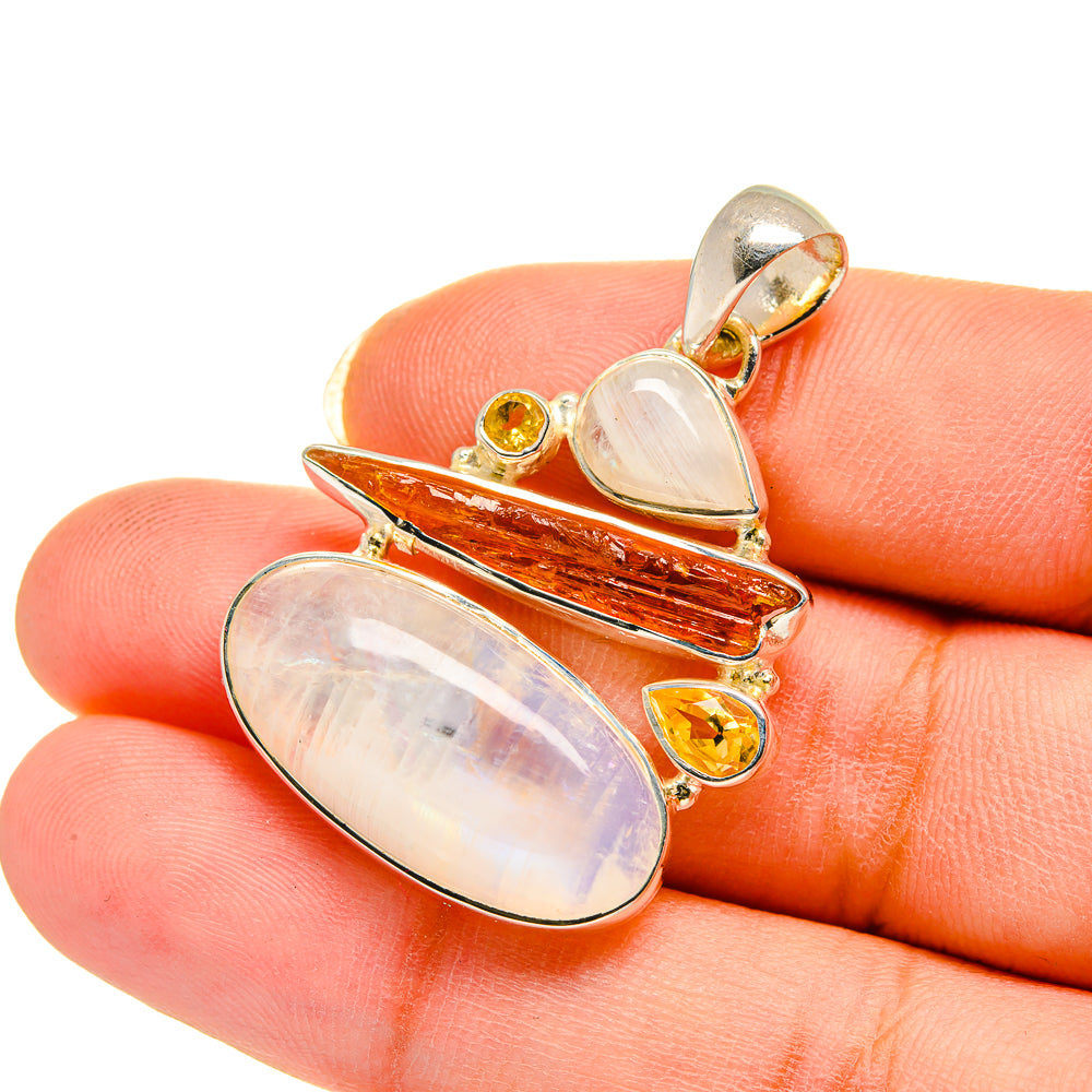 Rainbow Moonstone Pendants handcrafted by Ana Silver Co - PD12459