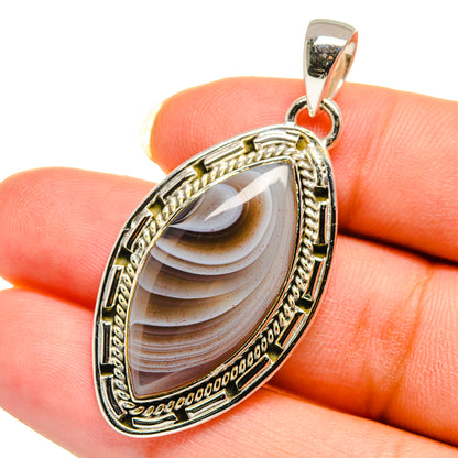 Botswana Agate Pendants handcrafted by Ana Silver Co - PD12486
