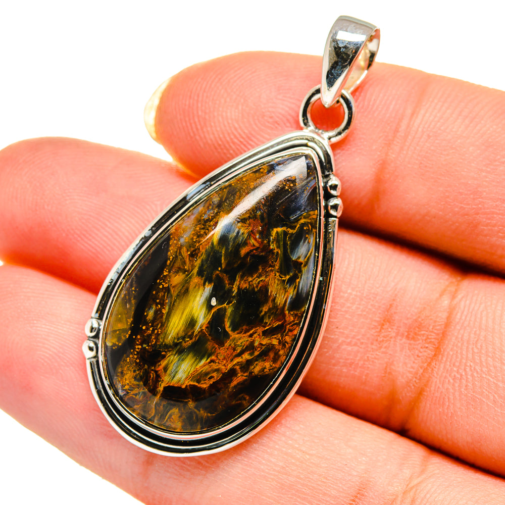 Golden Pietersite Pendants handcrafted by Ana Silver Co - PD12488