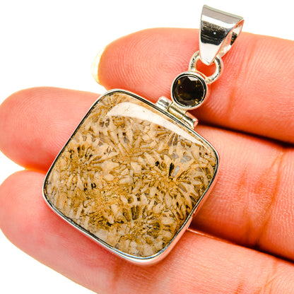 Fossil Coral Pendants handcrafted by Ana Silver Co - PD12496