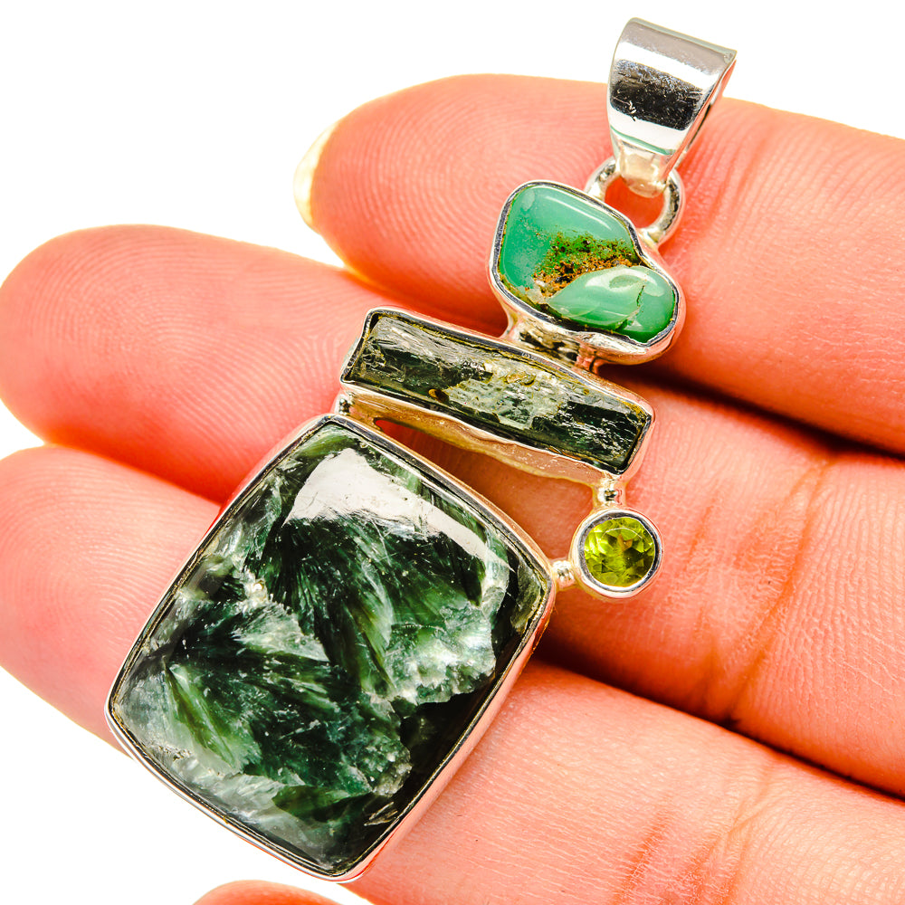 Seraphinite Pendants handcrafted by Ana Silver Co - PD12500