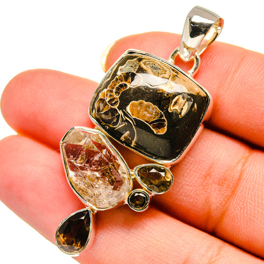 Turritella Agate Pendants handcrafted by Ana Silver Co - PD12513