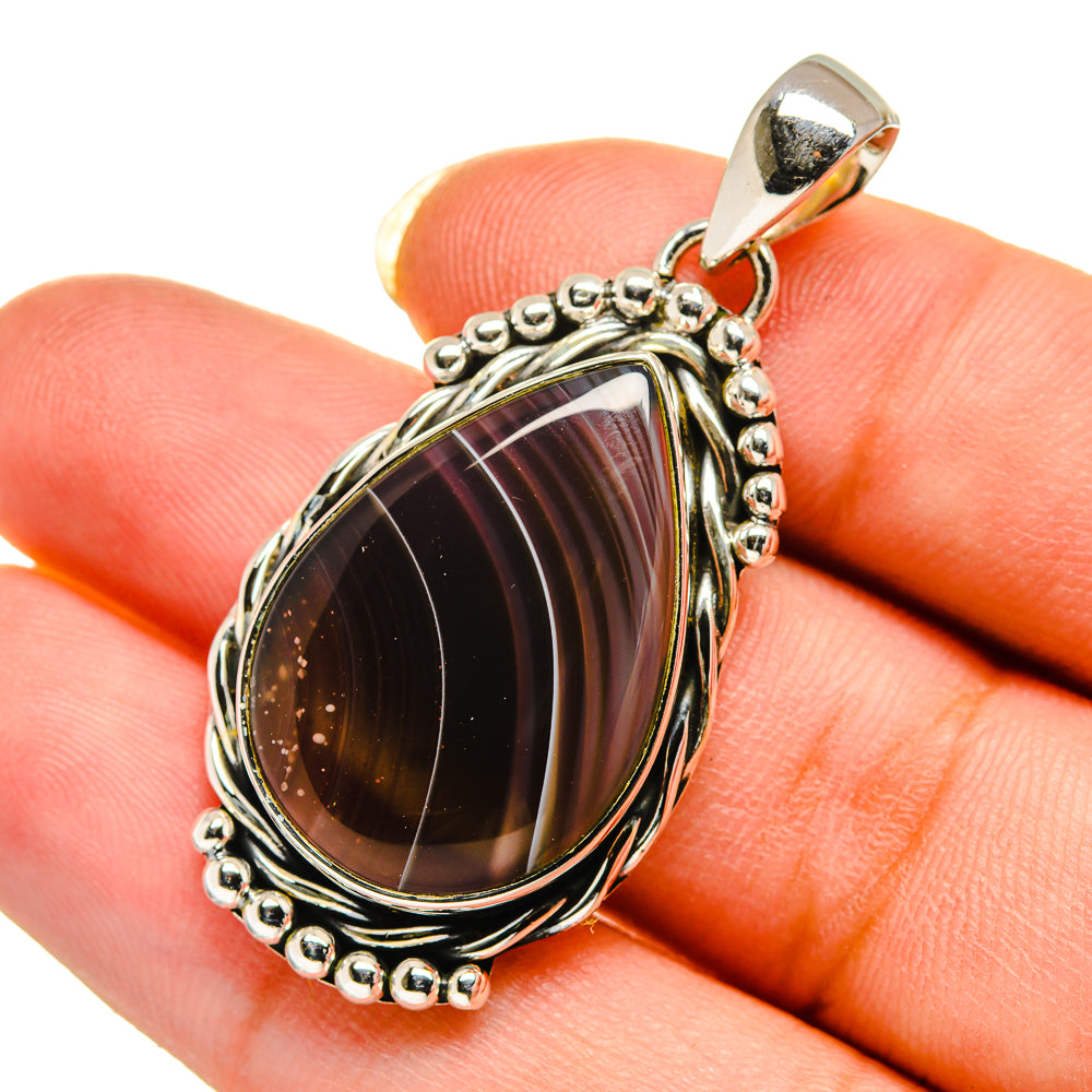 Botswana Agate Pendants handcrafted by Ana Silver Co - PD12515