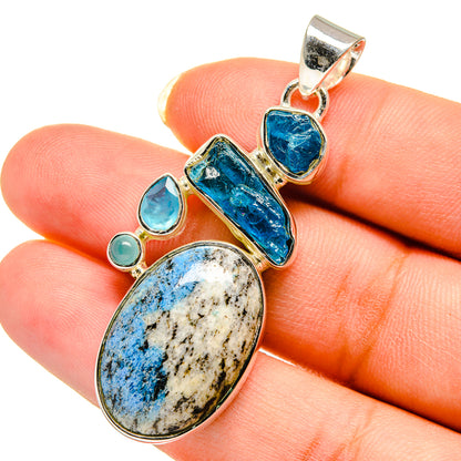 K2 Blue Azurite Pendants handcrafted by Ana Silver Co - PD12530