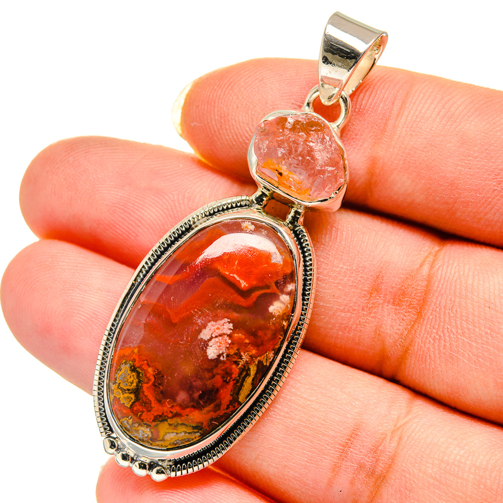 Crazy Lace Agate Pendants handcrafted by Ana Silver Co - PD12533
