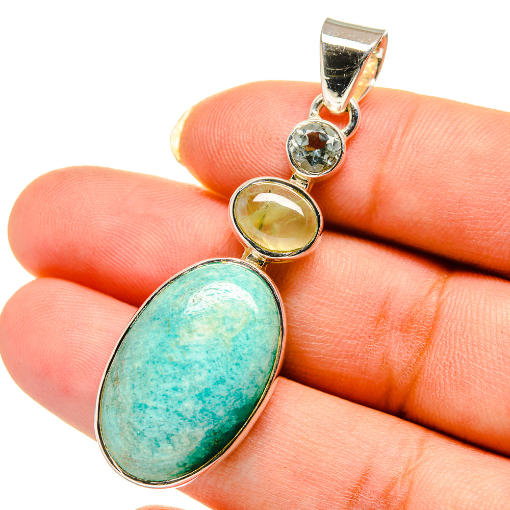 Amazonite Pendants handcrafted by Ana Silver Co - PD12541
