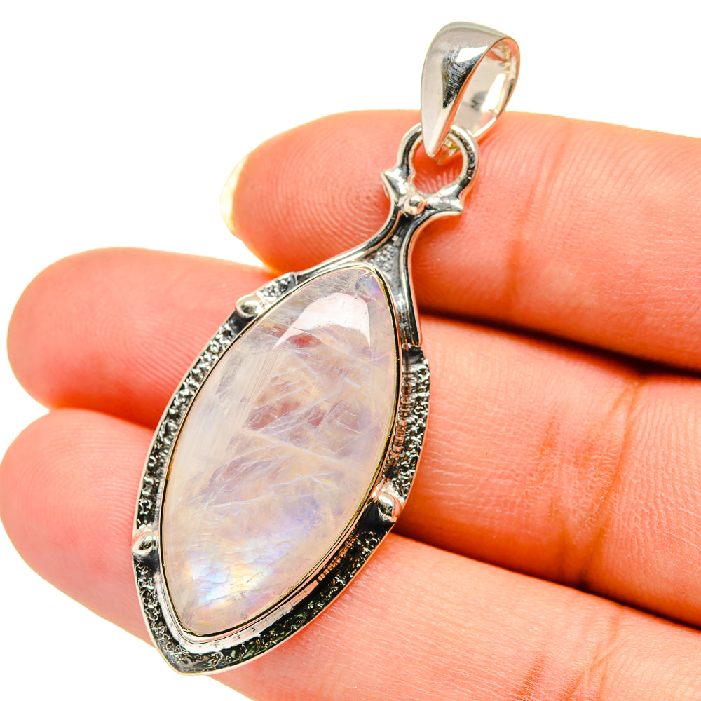Rainbow Moonstone Pendants handcrafted by Ana Silver Co - PD12543