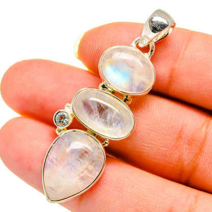 Rainbow Moonstone Pendants handcrafted by Ana Silver Co - PD12546