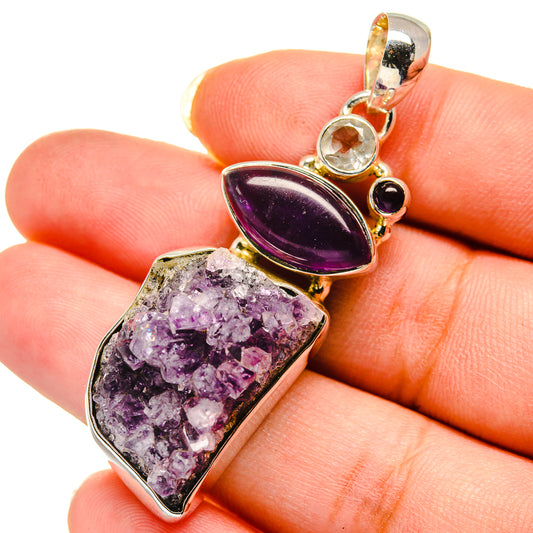 Amethyst Crystal Pendants handcrafted by Ana Silver Co - PD12550